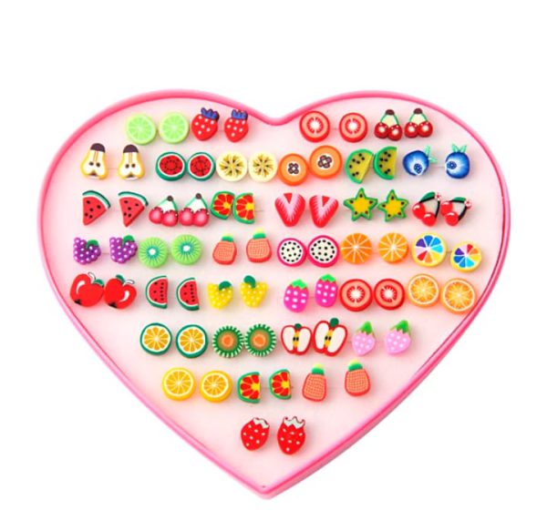 36 Pairs of Random Beautiful Stud Earrings for girls and baby girls – Silicone Back with Back Stopper