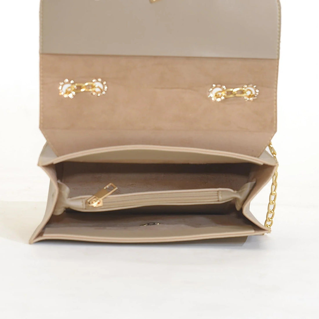 2 Pcs PU leather Hand bags With Long Golden Chain For Girls