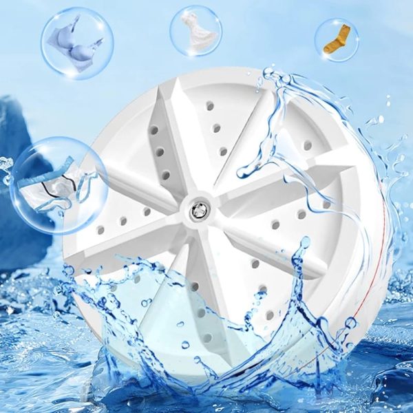 Portable USB Travel Washer – Ultrasonic Rotating Turbine Mini Washing Machine for Socks, Underwear, Dishes & Clothes