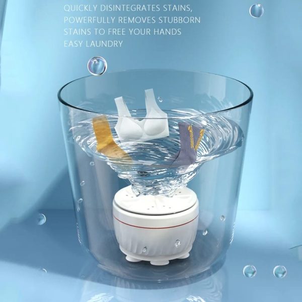 Portable USB Travel Washer – Ultrasonic Rotating Turbine Mini Washing Machine for Socks, Underwear, Dishes & Clothes